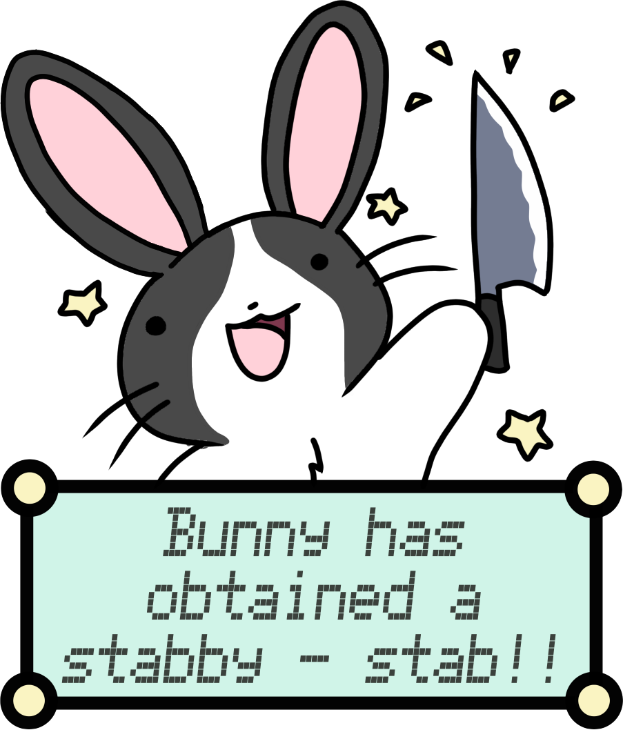 Stabby Bunny - Black and White